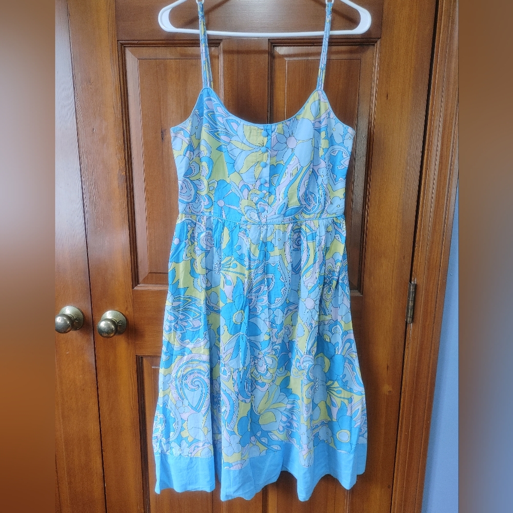 Vintage Floral Blue and Yellow Sundress